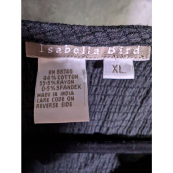 Isabella Bird Top Gray Tunic Long Sleeves V Neck Women's Size XL - Picture 3 of 4